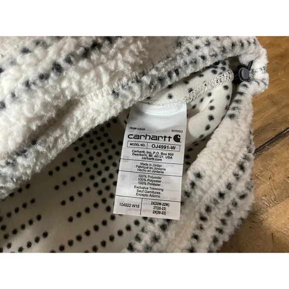 Carhartt Women's Relaxed Fit Fleece Pullover Snap Sherpa Aztec Size 2X(20W-22W) - Picture 9 of 11